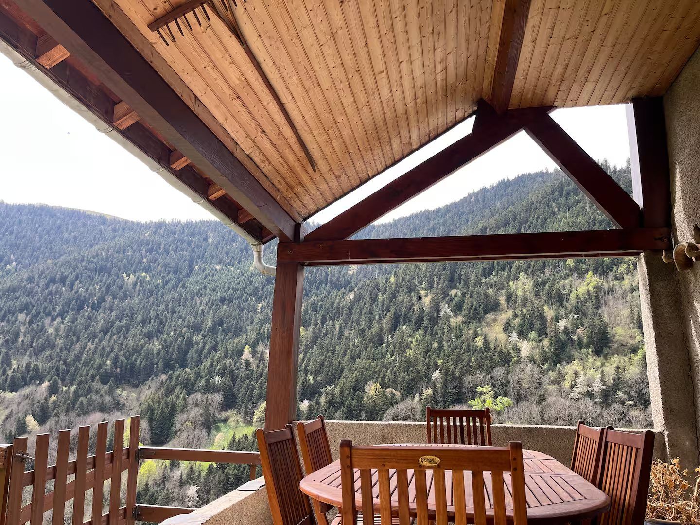 La terrasse avec vue sur la forêt